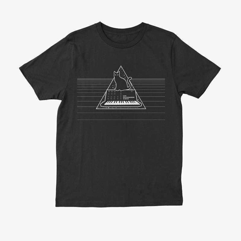 Katzen Auf Synthesizern Im Weltraum - Schwarzes T-Shirt Katzen Auf Synthesizern Im Weltraum - Schwarzes T-Shirt von KieranHeather