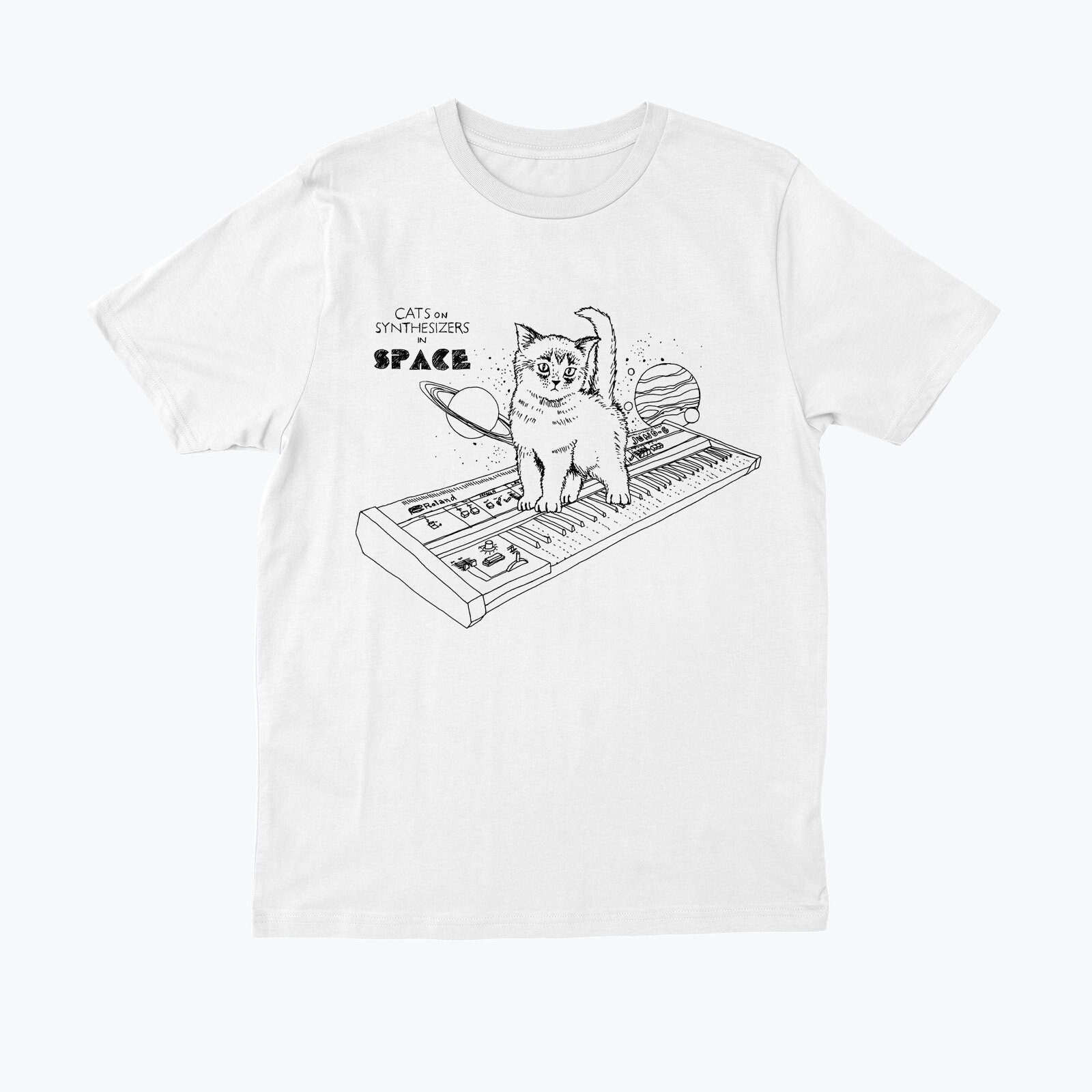 Katzen Auf Synthesizern Im Weltraum - T-Shirt Katzen Auf Synthesizern Im Weltraum - T-Shirt von KieranHeather