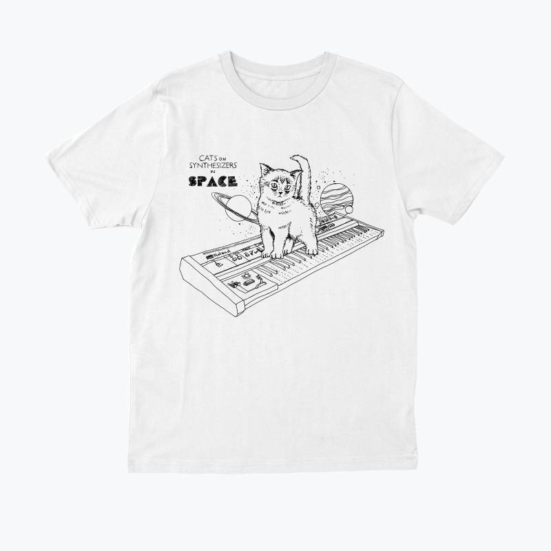 Katzen Auf Synthesizern Im Weltraum - T-Shirt Katzen Auf Synthesizern Im Weltraum - T-Shirt von KieranHeather