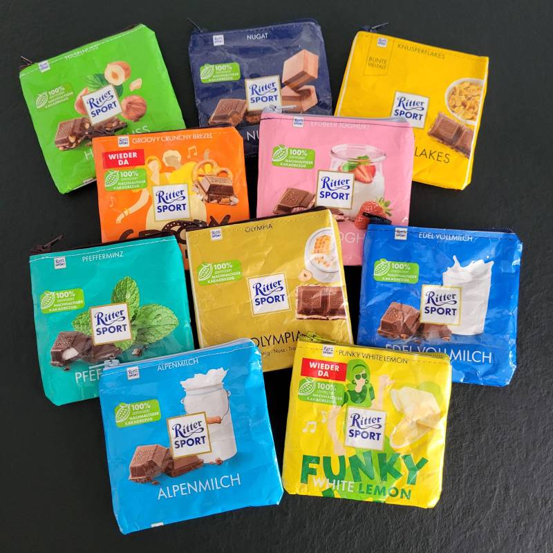 Besondere Ritter Sport Täschchen Nachhaltig Upcycling Mit Reißverschluss Besondere Ritter Sport Täschchen Nachhaltig Upcycling Mit Reißverschluss von Kieseldesign