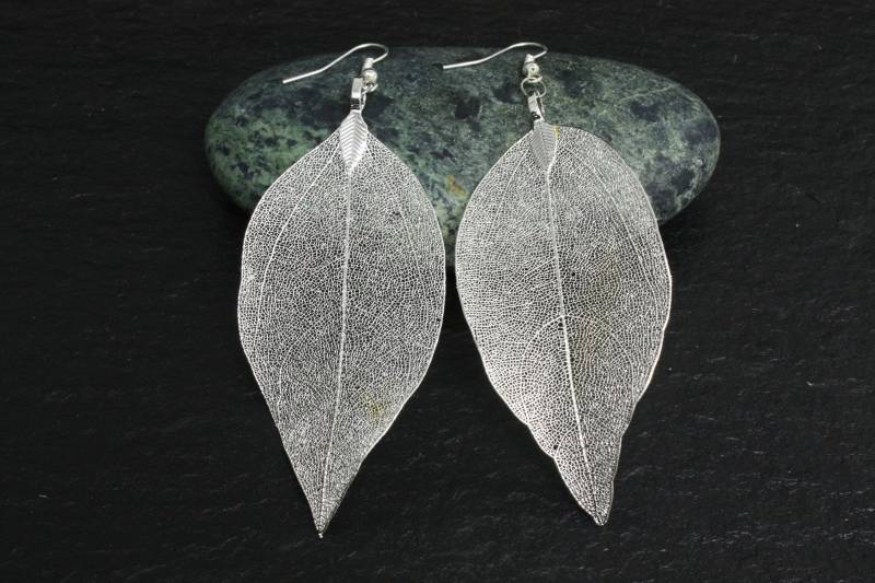 Ohrhänger Blatt Versilbert Ohrhänger Blatt Versilbert von Kieselschmuck