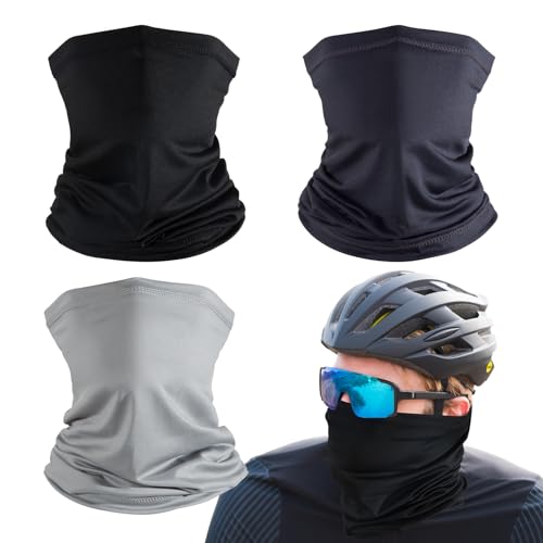 3 Stück Schlauchschal Herren Damen, Multifunktionstuch Gesichtsmaske Mundschutz, Sonnenschutz Bandana Tuch, Elastisch Sturmhaube Motorrad Halstuch, Winddicht Loop Schal Nackenwärmer fürOutdoor Wandern von Kieswan