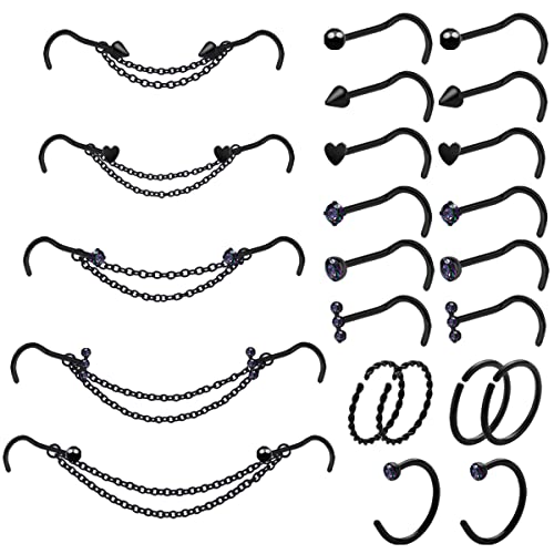 Kiethleasa Nasenring, Nasenpiercing, 20 g, Edelstahl, Schmuck mit Zirkonia, L-förmiger Nasenring, Stecker für Damen und Herren, hohe Nasenbrücke, Nasenschmuck, Edelstahl, Zirkonia Kiethleasa Nasenring, Nasenpiercing, 20 g, Edelstahl, Schmuck mit Zirkonia, L-förmiger Nasenring, Stecker für Damen und Herren, hohe Nasenbrücke, Nasenschmuck, Edelstahl, Zirkonia von Kiethleasa