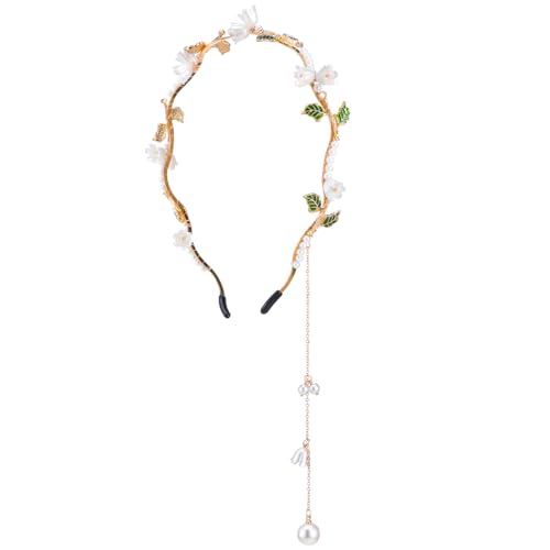 Kifmurase Perlen Blumenkranz Haare, Hochzeit Strass Blumen Haarreif, Haarschmuck Kommunion Mädchen, Perlenkopfschmuck Mädchen, Vintage Braut Brautjungfern Accessoires für Hochzeit Geburtstags Party von Kifmurase