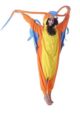 Kigurumi Avatardrache Erwachsene Tierkostüm Ganzkörper Onesies Pjamas Karneval Kostüm Fasching Halloween Weihnachtskostüm Herren Damen Kleider von Kigurumi