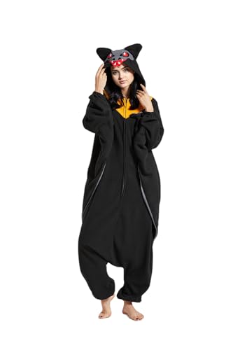 Kigurumi Fledermäuse Erwachsene Tierkostüm Ganzkörper Onesies Pjamas Karneval Kostüm Fasching Halloween Weihnachtskostüm Herren Damen Kleider von Kigurumi