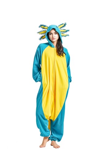 Kigurumi Salamander Erwachsene Tierkostüm Ganzkörper Onesies Pjamas Karneval Kostüm Fasching Halloween Weihnachtskostüm Herren Damen Kleider von Kigurumi