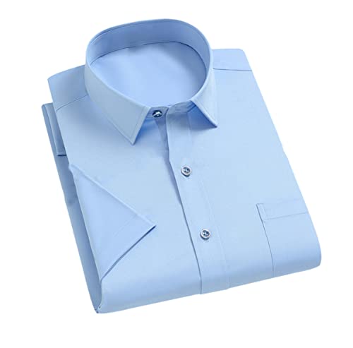 Herren Kurzarm Kleid Hemd bügelfrei Basic Business Social Stretch Sommer bequeme formelle Hemden, D830, XXL Herren Kurzarm Kleid Hemd bügelfrei Basic Business Social Stretch Sommer bequeme formelle Hemden, D830, XXL von Kiioouu