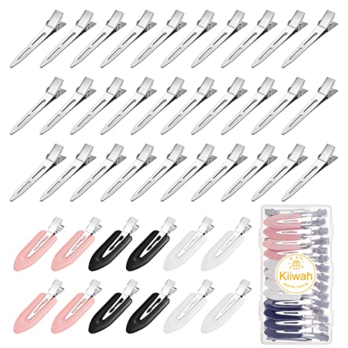 42 Stück Entebill Haarspangen, Nahtlose Haarspange Curl Clips Kein Verbiegen Haar Spangen Alligator Clips Haarklammer Metall für Damen und Mädchen DIY Frisur von Kiiwah