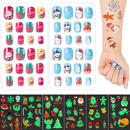 Kiiwah 48 Stück Weihnachten Kinder Falsche Nägel Volle Abdeckung Presse auf Fingernägel Künstliche Nagelspitzen für Mädchen Damen Nagelkunst Dekoration Kiiwah 48 Stück Weihnachten Kinder Falsche Nägel Volle Abdeckung Presse auf Fingernägel Künstliche Nagelspitzen für Mädchen Damen Nagelkunst Dekoration von Kiiwah