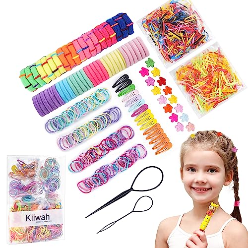 Kiiwah 780 Stück Mädchen Haarschmuck Set, Baby Haargummis Haarspangen Flower Mini Haarclip, Klein Haarbänder Gummiband für Mädchen Baby Kinder von Kiiwah