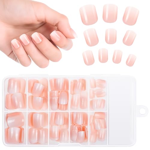 Kiiwah 120 Stück Press on Nails French für Frauen, Natürlicher Farbverlauf French Tips Fingernägel Zum Aufkleben Fake Nails für Frauen & Mädchen Nagelkunst von Kiiwah