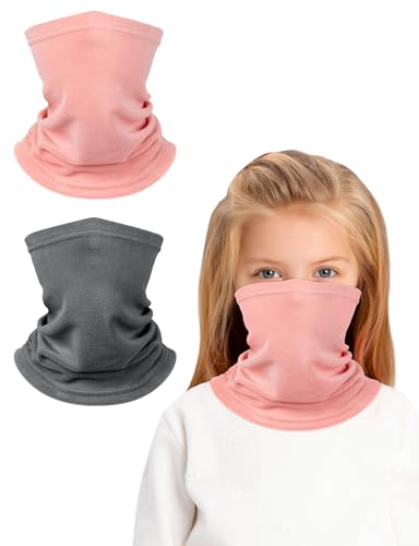 Kiiwah 2 Stück Kinder Schlauchschal, Multifunktionstuch Halswärmer für Jungen und Mädchen, Thermal Halstuch Loop Schal Winddicht Schlauchtuch Bandanas Nackenwärmer für Winter, Frühling, Herbst von Kiiwah