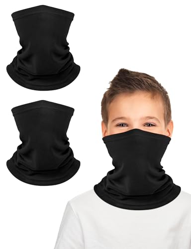 Kiiwah 2 Stück Kinder Schlauchschal, Multifunktionstuch Halswärmer für Jungen und Mädchen, Thermal Halstuch Loop Schal Winddicht Schlauchtuch Bandanas Nackenwärmer für Winter, Frühling, Herbst von Kiiwah