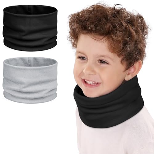 Kiiwah 2 Stück Loop Schal Kinder, Schlauchschal Kinder für Jungen Mädchen Warm Halstuch Kinder Winddicht Multifunktionstuch Kinder Schlauchschal Baby für Winter, Frühling, Herbst von Kiiwah