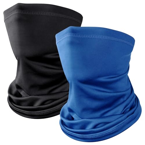 Kiiwah 2 Stück Multifunktionstuch Schlauchschal, Winddicht Bandanas Elastisch Sonnenschutz Loop Schal Neckwarmer Herren Halstuch für Winter Thermal Outdoor Radsport Ski Motorrad Laufen von Kiiwah
