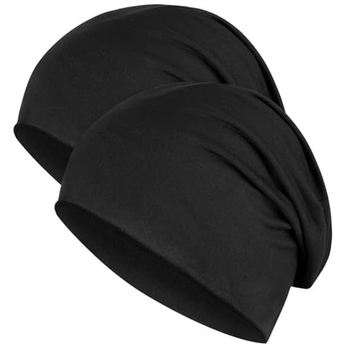 Kiiwah 2 Stücke Slouchy Beanie Mütze für Herren und Damen, Baumwolle Wintermütze Herbst Dünne Mütze Warm Beanie Mütze Slouch Unisex Longbeanie für Laufen Skifahren Radfahren Outdoor von Kiiwah