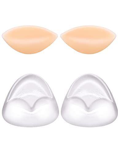 Kiiwah 2paar Silikon BH Einlagen, Bikini Einlagen Push Up BH Pads Wiederverwendbar Wasserdichte BH-Einlagen in Transparente und Hautfarben für Bikini Badeanzug von Kiiwah