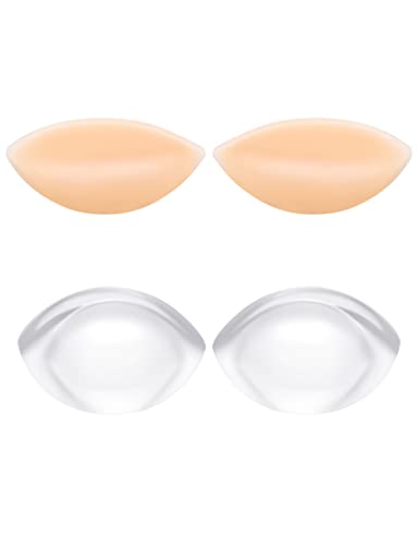 Kiiwah 2paar Silikon BH Einlagen, Bikini Einlagen Push Up BH Pads Wiederverwendbar wasserdichte BH-Einlagen in Transparente und Hautfarben für Bikini Badeanzug von Kiiwah