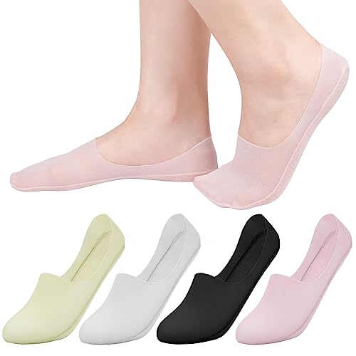 Kiiwah 4 Paar Damen Füßlinge Socken, Rutschfest Silikon Unsichtbare Füsslinge Socken, Sneaker Socken Füsslinge mit Atmungsaktives Loch Komfortabel Halbsocken für Damen von Kiiwah