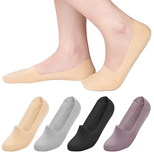 Kiiwah 4 Paar Damen Füßlinge Socken, Unsichtbare Füsslinge Socken, Sneaker Socken Füsslinge mit Rutschfest Silikon Atmungsaktiv Halbsocken für Damen von Kiiwah