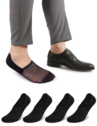 Kiiwah 4 Paar Herren Unsichtbare Socken Atmungsaktive, Rutschfeste Eisseiden Kurzsocken No Show Sneaker Bootssocken von Kiiwah