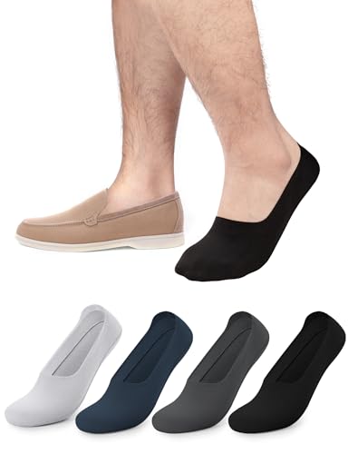 Kiiwah 4 Paar Herren Unsichtbare Socken Mesh Atmungsaktive, Rutschfeste Eisseiden Kurzsocken No Show Sneaker Bootssocken von Kiiwah