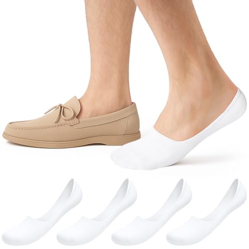 Kiiwah 4 Paare Füsslinge Herren, Füßlinge mit Rutschfestem Silikon Unsichtbare Socken Sneaker Socken Unsichtbar Invisible Socks Herren für Canvasschuhe, Sneaker, Oxford-Schuhe, Freizeitschuhe von Kiiwah