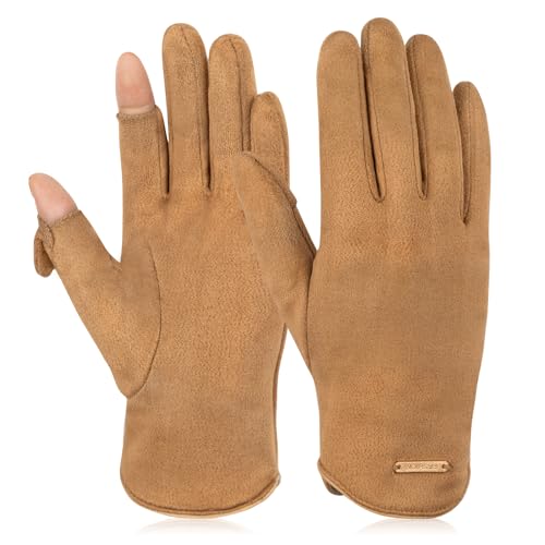 Kiiwah Handschuhe Damen Winter, 2 Finger Handschuh mit Klappe Thermo Handschuhe Warmer Plüsch Handschuh Winterhandschuhe für Frauen Damen von Kiiwah
