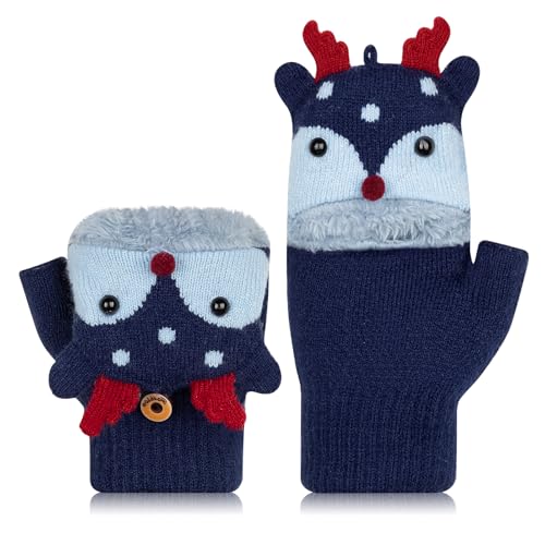 Kiiwah Kinder Halbfinger Handschuhe mit Flip Top, Fingerlose Handschuhe Fäustlinge für Junge Mädchen Warm Strickhandschuhe Plüschfutter Fingerlos Winterhandschuhe Kinder Thermohandschuhe Kiiwah Kinder Halbfinger Handschuhe mit Flip Top, Fingerlose Handschuhe Fäustlinge für Junge Mädchen Warm Strickhandschuhe Plüschfutter Fingerlos Winterhandschuhe Kinder Thermohandschuhe von Kiiwah