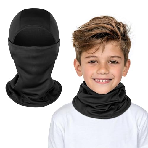 Kiiwah Kinder Sturmhaube, Multifunktional Winddicht Balaclava Atmungsaktiv Sturmmaske Radfahren Gesichtsmaske Helmmütze mit Halswärmer für Jungen und Mädchen Outdoor Sport Frühling, Herbst, Winter von Kiiwah