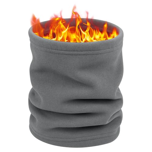 Kiiwah Schlauchschal Winter Damen Herren, Loop Schal Weichem Fleece Halswärmer Ski Warm Multifunktionstuch für Skifahren Laufen Radfahren(Grau) von Kiiwah