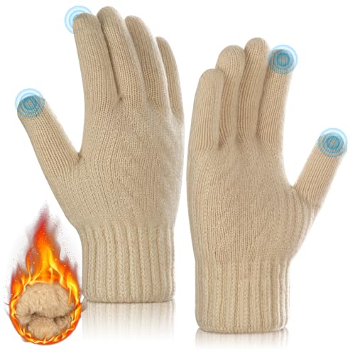 Kiiwah Winter Handschuhe Damen, Thermo Handschuhe Touchscreen Winterhandschuhe Warme Handschuhe mit Fleecefutter Sporthandschuhe für Outdoor Fahrrad, Laufen, Wandern, Skifahren von Kiiwah