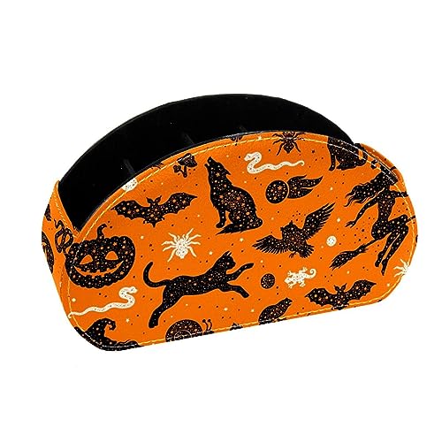 KikandKo Stiftehalter für Schreibtisch, Leder-Stiftehalter, Stiftebehälter, Schreibwaren, Aufbewahrung, Make-up-Pinsel, Schreibtisch-Organizer für Büro, Schule, Zuhause, Schlafzimmer, Halloween, von KikandKo