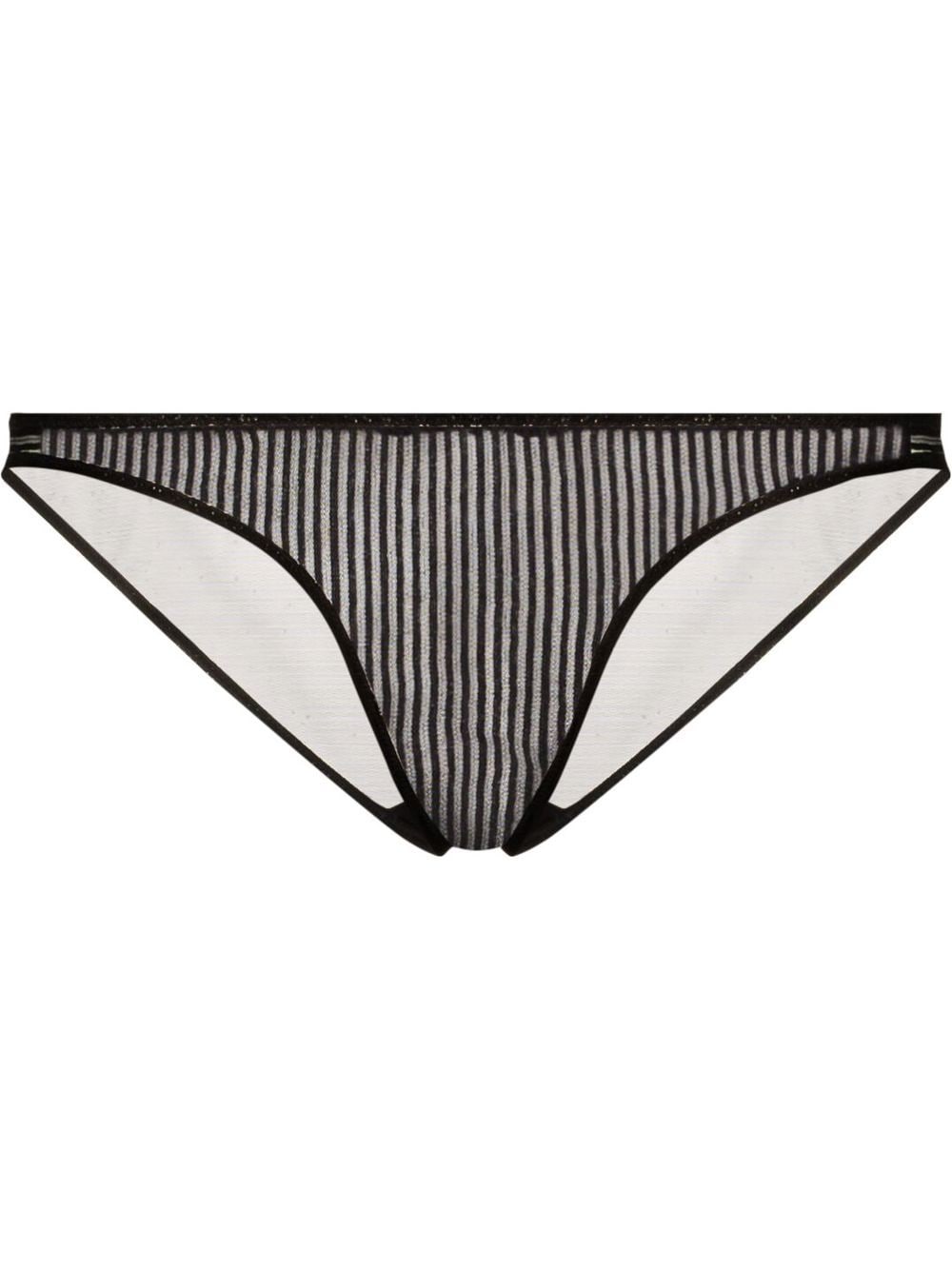 Kiki de Montparnasse Gestreifter Slip - Schwarz von Kiki de Montparnasse