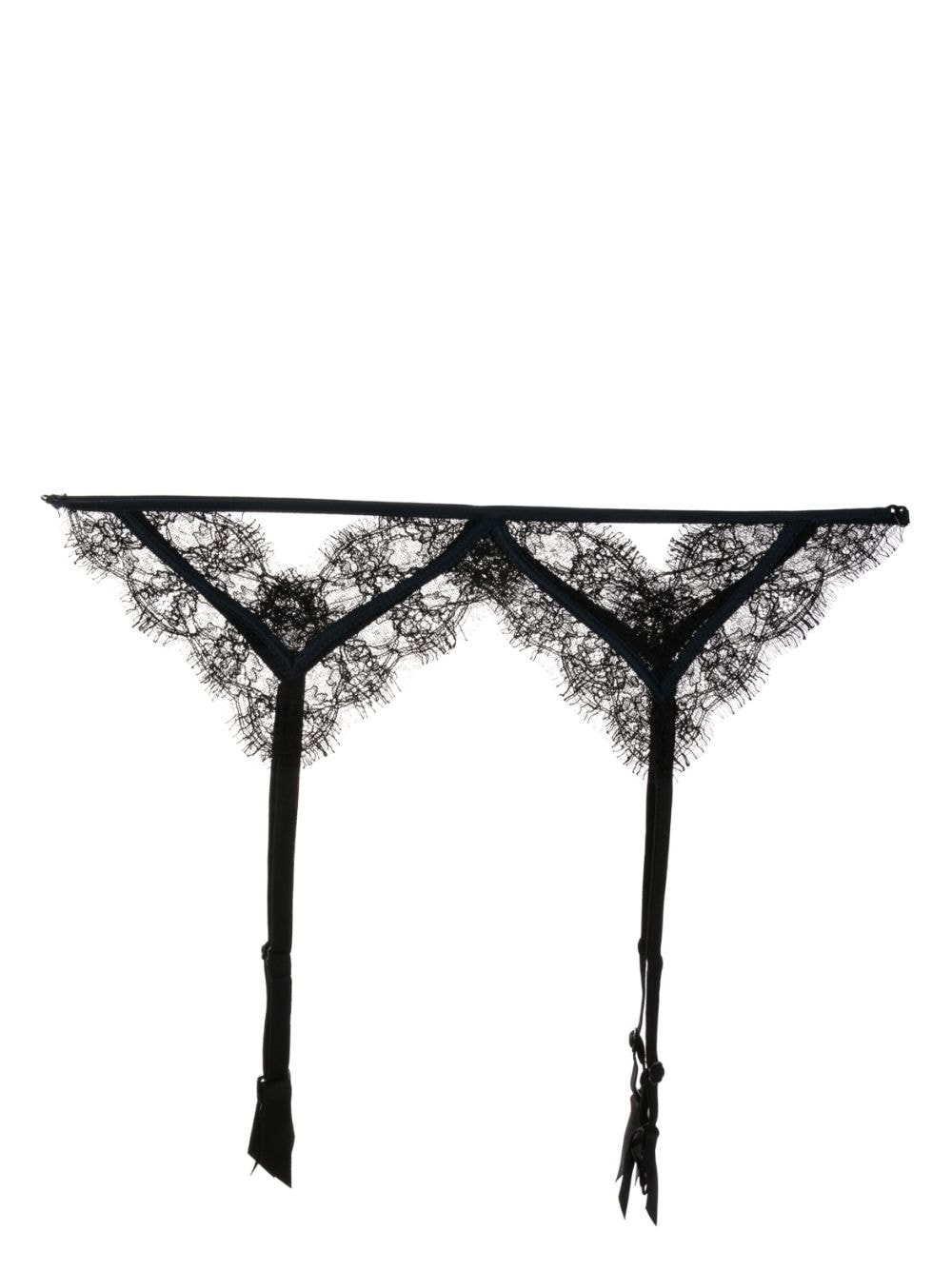 Kiki de Montparnasse Strumpfhalter mit Spitzeneinsatz - Schwarz von Kiki de Montparnasse