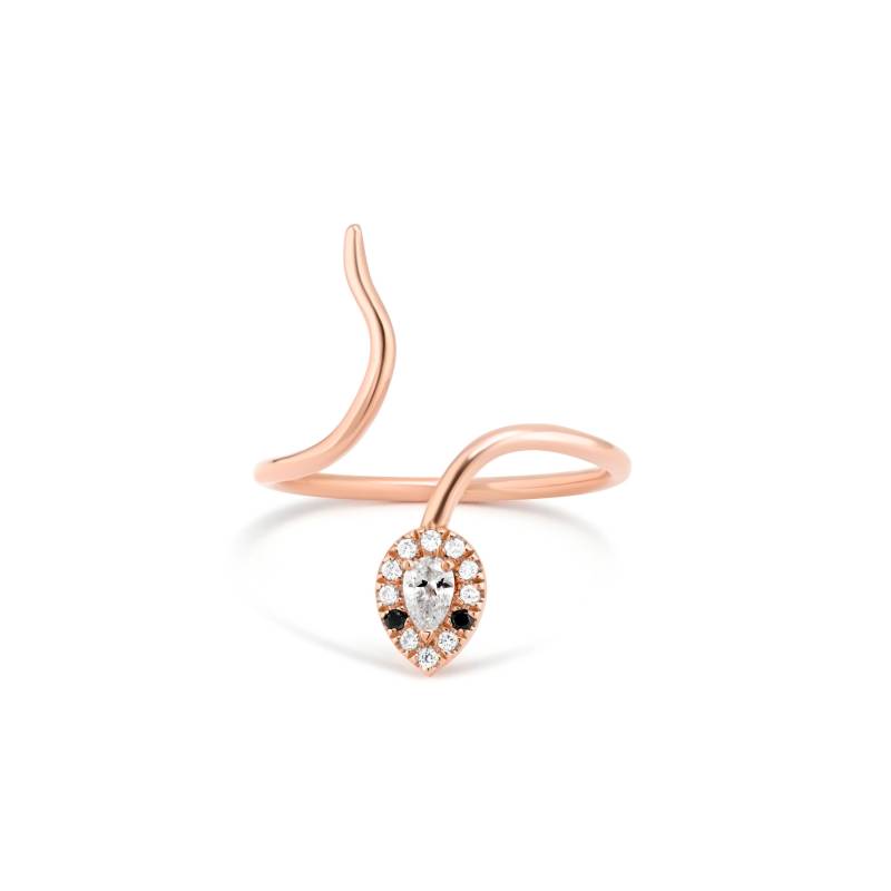 Eloise/Doppel Diamant Ring 14K Gold Schlangenförmiger Offenes Design Versprechen Stapelbarer Geburtstagsgeschenk von KikiJanine