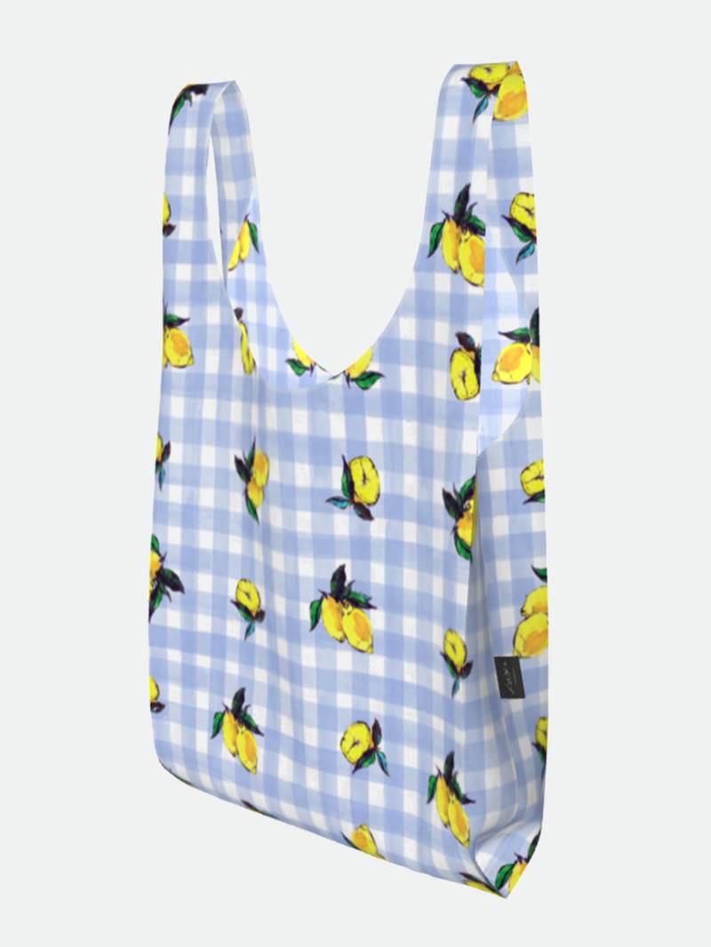 Wasserdichte Einkaufstasche Mit Zitrus-Karo Ripstop-Fallschirmstoff von KikinaDesigns