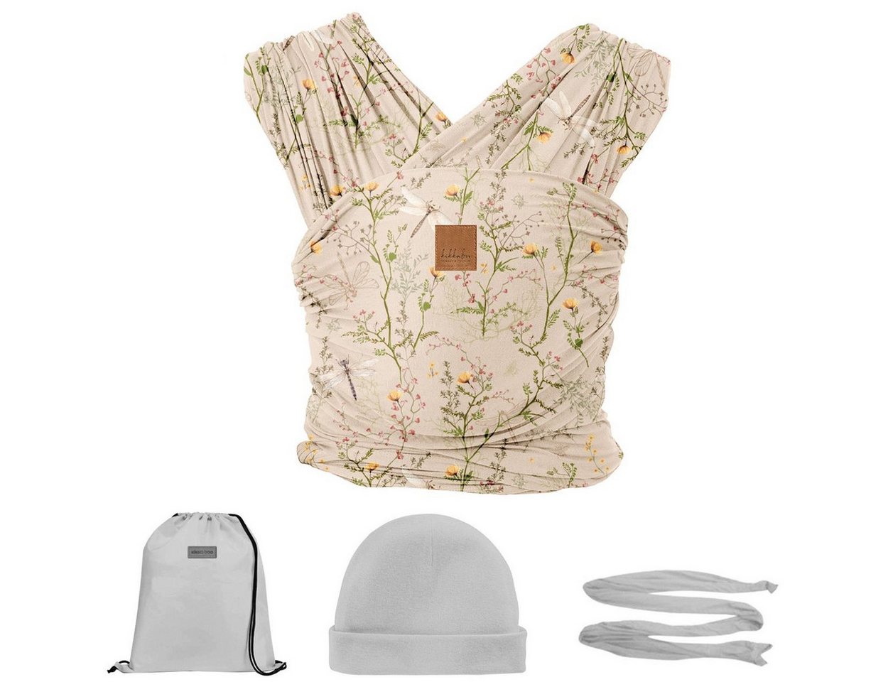 Kikkaboo Babytrage Tragehilfe Isla Tragetuch, Babymütze Aufbewahrungstasche Universalgröße von Kikkaboo