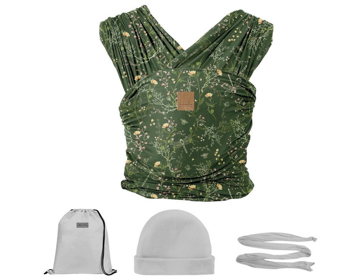 Kikkaboo Babytrage Tragehilfe Isla Tragetuch, Babymütze Aufbewahrungstasche Universalgröße von Kikkaboo