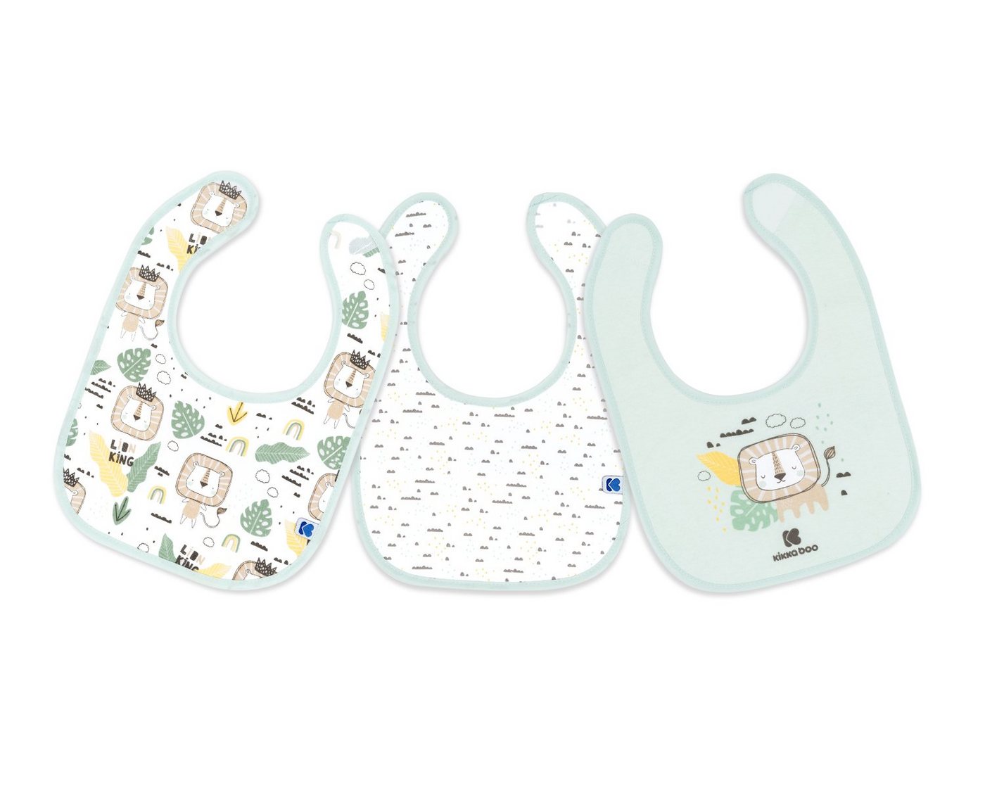 Kikkaboo Lätzchen Babylatz Savanna 3-tlg Set, (1-St), Klettverschluss, 100% Baumwolle, wasserfest von Kikkaboo