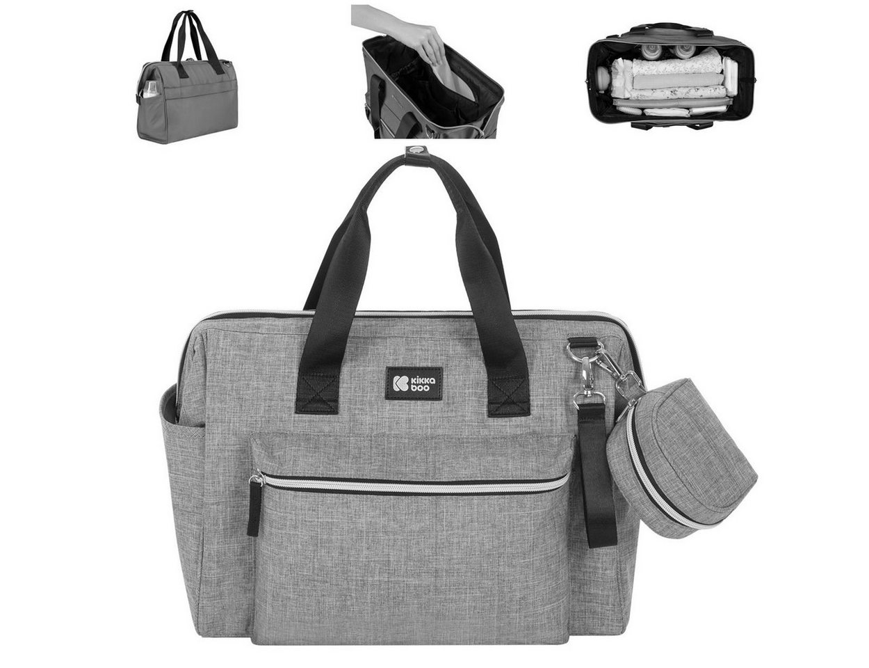 Kikkaboo Wickeltasche Tasche Maxi Wickelunterlage (1-tlg), kleine Tasche, Reißverschluss von Kikkaboo