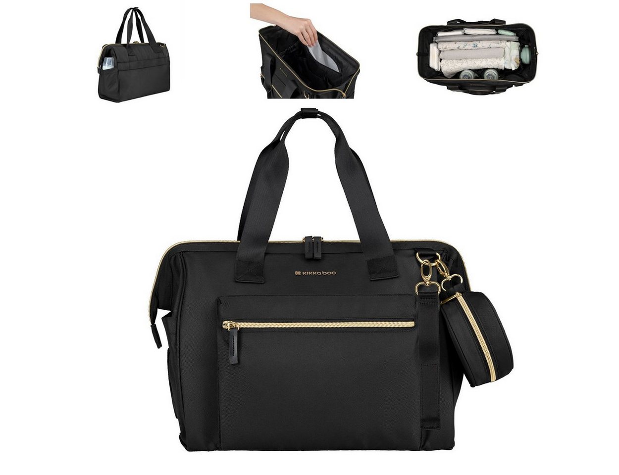 Kikkaboo Wickeltasche Tasche Maxi Wickelunterlage (1-tlg), kleine Tasche, Reißverschluss von Kikkaboo