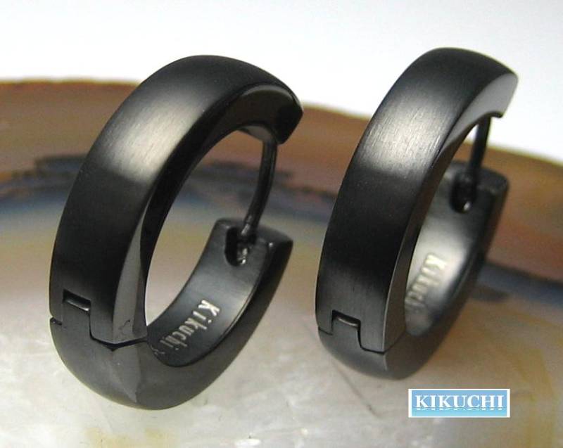 Edelstahl Ohrringe Xl Ø 22 Mm Creolen Silber Matt Ohrstecker Groß Hoop Huggie Herren Männer Damen von KikuchiMensEarring