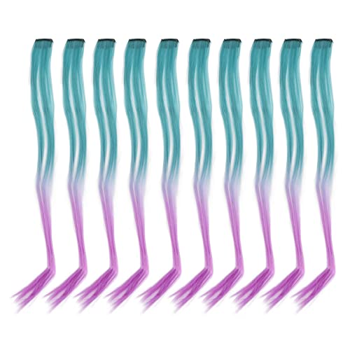 10 Stück Bunte Haarverlängerung Glitzer Haarverlängerungen Regenbogen Party Highlights Cosplay Haarteile Glitzer Haarteile Lametta Bling Haarteile für Frauen Mädchen Party von Kikumi