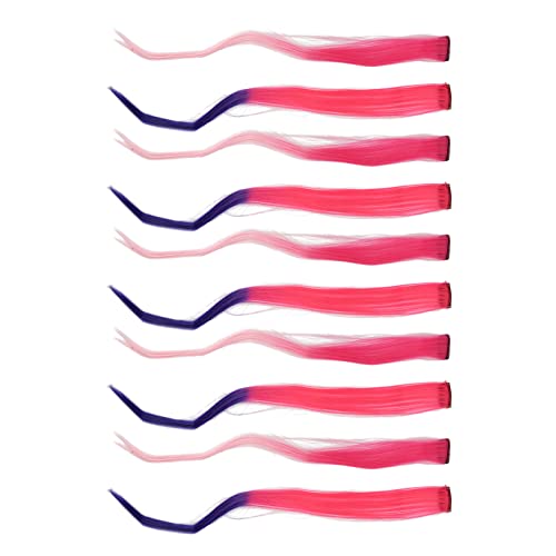 10 Stück Bunte Haarverlängerung Haarverlängerungen Glitzer Regenbogen Party Highlights Cosplay Haar Lametta Bling Haarteile für Frauen Mädchen Party Weihnachten von Kikumi