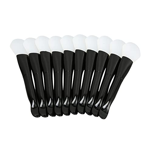 Kikumi 10 Stcs Face Pinsel Doppelseitig mit Löffel Gesichtsmamm Applikator Weiches Silikon Schwarzes Griff Applikatorpinsel für Frauen Mädchen von Kikumi