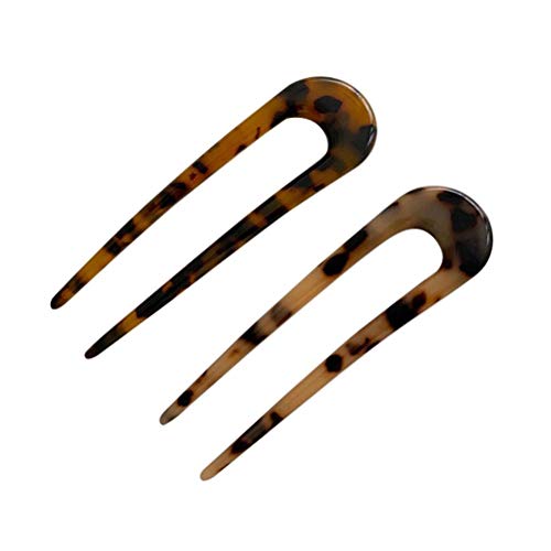 Kikumi 2pcs u -geformte Haarnadel Französische Haarstange Schildkröte Haarnadel 2 Zinten Hochsteckfrisur Chignon Pins für Frauen Mädchen Haarstyling Accessoires (Hell + dunkel) von Kikumi