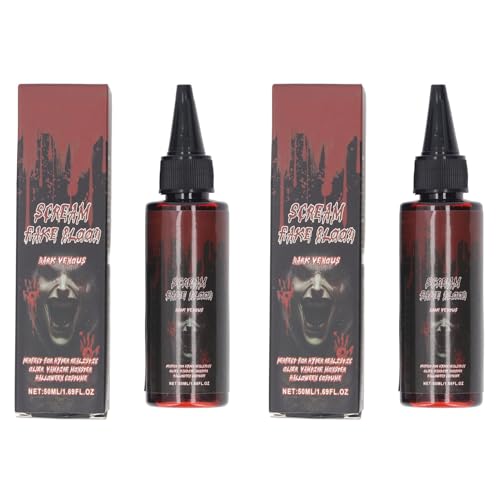 Kikumi Tropfen Gefälschter Blut Realistisch Klebrige Hautfreundliche Flüssige Blut für Make -up Cosplay Party Stufe 50ml X 2 von Kikumi