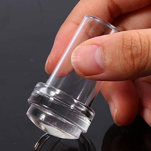 Stempelwerkzeug 6×3×3 Modisches Transparentes Silikon-Nagellack-Transferstempel-Schaber-Set Maniküre-Werkzeug Nagelstempel-Stempel von Kikumi